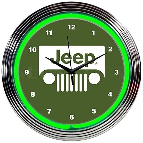  Neonetics 8JEEPG Jeep Green Neon Clock