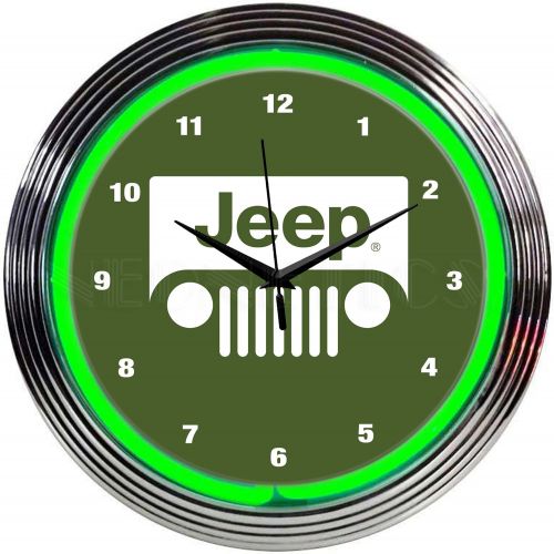  Neonetics 8JEEPG Jeep Green Neon Clock