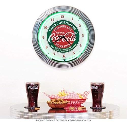  Neonetics Drinks Coca Cola Evergreen Neon Wall Clock, 15-Inch