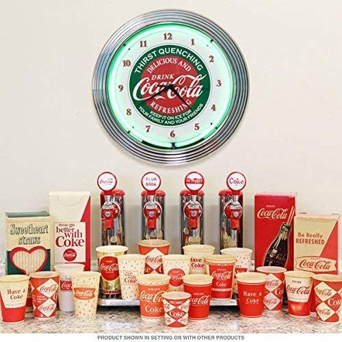  Neonetics Drinks Coca Cola Evergreen Neon Wall Clock, 15-Inch