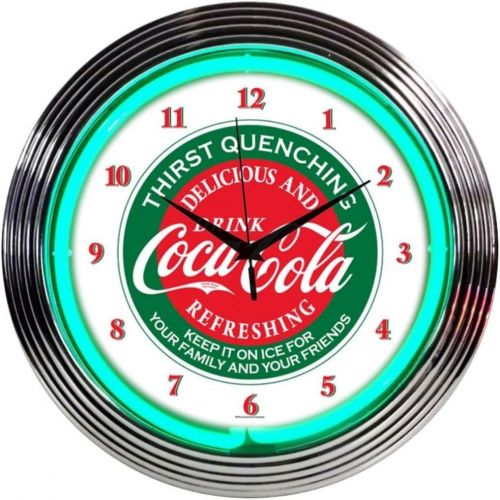  Neonetics Drinks Coca Cola Evergreen Neon Wall Clock, 15-Inch