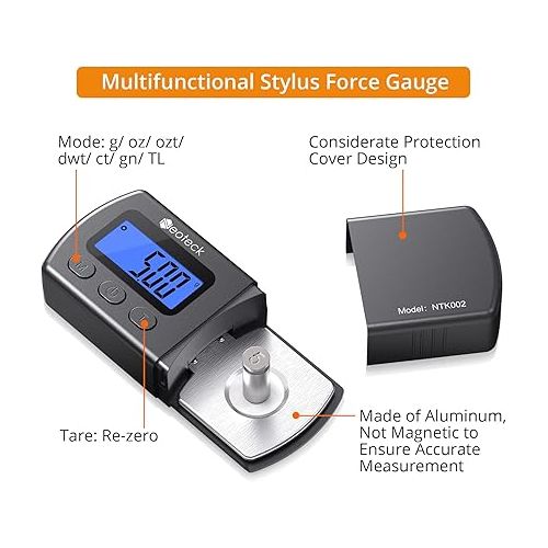  Neoteck Digital Turntable Stylus Force Scale Gauge 0.01g/5.00g Blue LCD Backlight for Tonearm Phono Cartridge