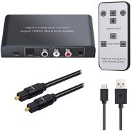 [아마존베스트]Neoteck 192kHz Digital to Analog Audio Converter with IR Remote Control, DAC Converter Digital Coaxial Toslink Optical to Analog Stereo L/R RCA 3.5mm Audio Adapter Support Volume C