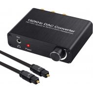 [아마존베스트]Neoteck 192kHz Digital to Analog Audio Converter Support Dolby DTS/AC-3 5.1CH Digital SPDIF Coaxial Toslink to Analog Stereo RCA L/R + 3.5mm Jack Audio Converter