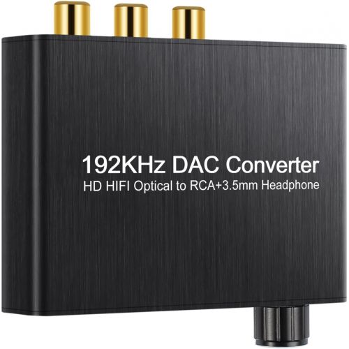  [아마존베스트]Neoteck 192kHz Digital to Analog Audio Converter Support Dolby DTS/AC-3 5.1CH Digital SPDIF Coaxial Toslink to Analog Stereo RCA L/R + 3.5mm Jack Audio Converter