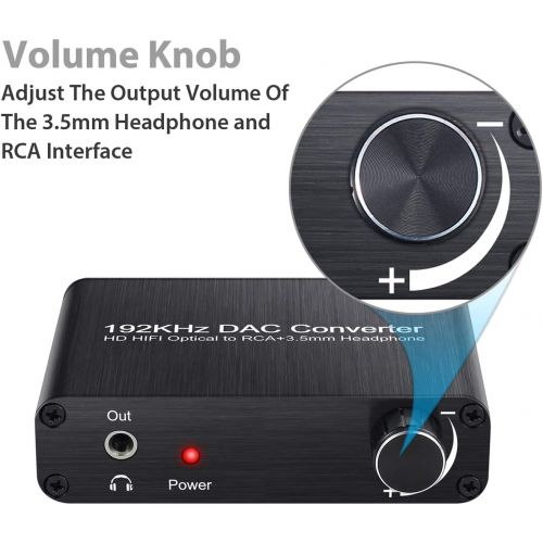  [아마존베스트]Neoteck 192kHz Digital to Analog Audio Converter Support Dolby DTS/AC-3 5.1CH Digital SPDIF Coaxial Toslink to Analog Stereo RCA L/R + 3.5mm Jack Audio Converter