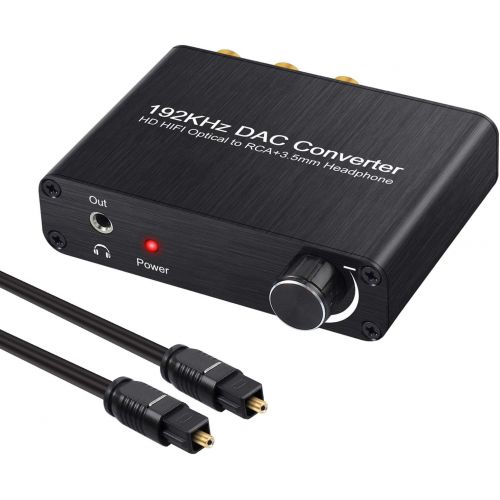  [아마존베스트]Neoteck 192kHz Digital to Analog Audio Converter Support Dolby DTS/AC-3 5.1CH Digital SPDIF Coaxial Toslink to Analog Stereo RCA L/R + 3.5mm Jack Audio Converter