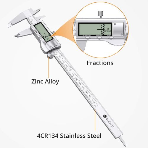  [아마존베스트]Neoteck 8 inch Digital Caliper, Stainless Electronic Calipers Measuring Tool, Fractions/inch/Millimeter Conversion - [Upgrade]