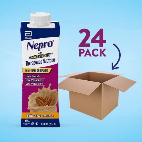  Nepro Therapeutic Nutrition Shake with 19 grams of protein, Nutrition for people on Dialysis, Vanilla, 8 fl ounces, (Pack of 16)