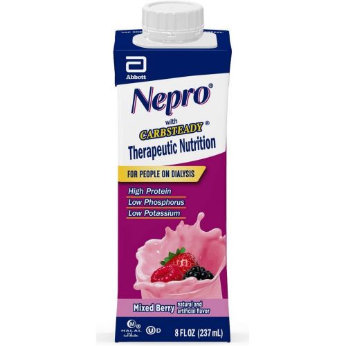  Nepro Therapeutic Nutrition Shake with 19 grams of protein, Nutrition for people on Dialysis, Vanilla, 8 fl ounces, (Pack of 16)