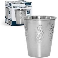 [아마존베스트]Ner Mitzvah Kiddush Cup and Tray - Premium Quality Stainless Steel Wine Cup - For Shabbat and Havdalah - Judaica Shabbos and Holiday Gift