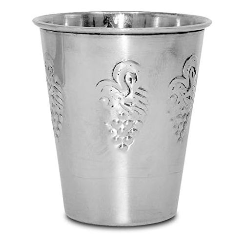  [아마존베스트]Ner Mitzvah Kiddush Cup and Tray - Premium Quality Stainless Steel Wine Cup - For Shabbat and Havdalah - Judaica Shabbos and Holiday Gift