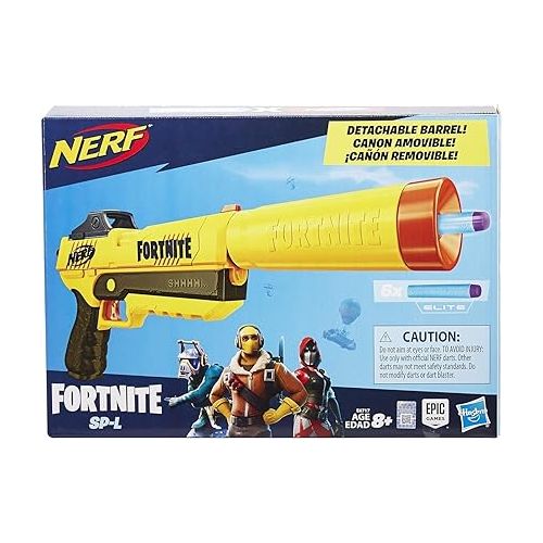 너프 NERF Fortnite SP-L Elite Dart Blaster with Detachable Barrel and 6 Official Nerf Fortnite Elite Darts (Amazon Exclusive)