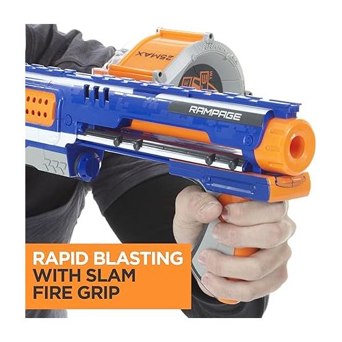 너프 NERF Rampage N-Strike Elite Toy Blaster with 25 Dart Drum Slam Fire for Kids, Teens, & Adults (Amazon Exclusive)