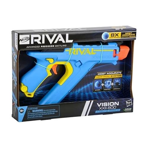 너프 NERF Rival Vision XXII-800 Blaster, Most Accurate Rival System, Adjustable Sight, Integrated Magazine, 8 Rival Accu-Rounds