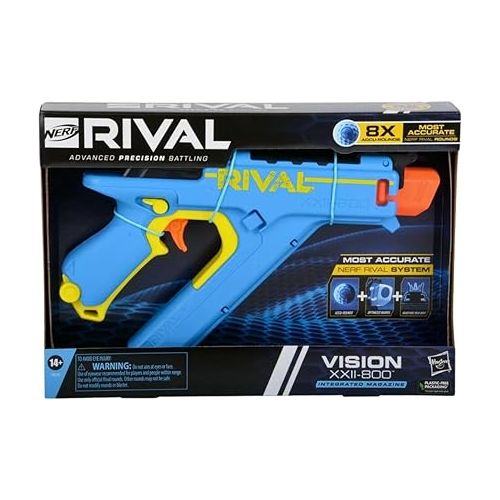 너프 NERF Rival Vision XXII-800 Blaster, Most Accurate Rival System, Adjustable Sight, Integrated Magazine, 8 Rival Accu-Rounds