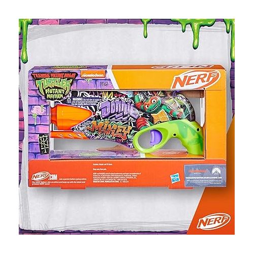 너프 NERF Teenage Mutant Ninja Turtles Blaster, 10 Elite Darts, Toy Foam Blasters, Ages 8 and Up