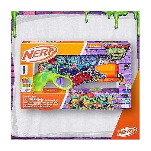 너프 NERF Teenage Mutant Ninja Turtles Blaster, 10 Elite Darts, Toy Foam Blasters, Ages 8 and Up