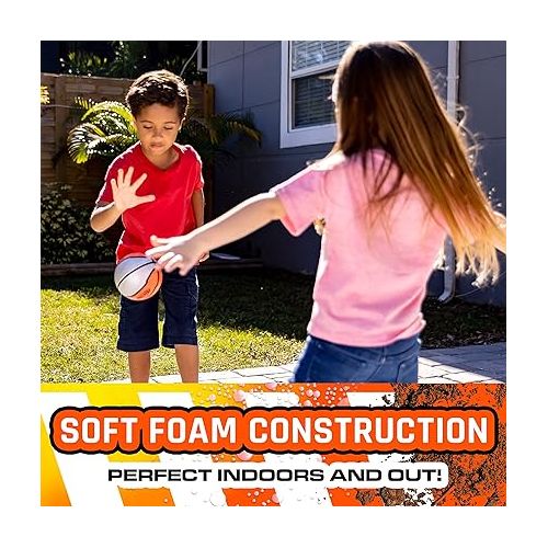 너프 Nerf Mini Foam Sports Ball Set - Foam Football, Soccer Ball + Basketball Set Soft Foam Sports Set for Kids
