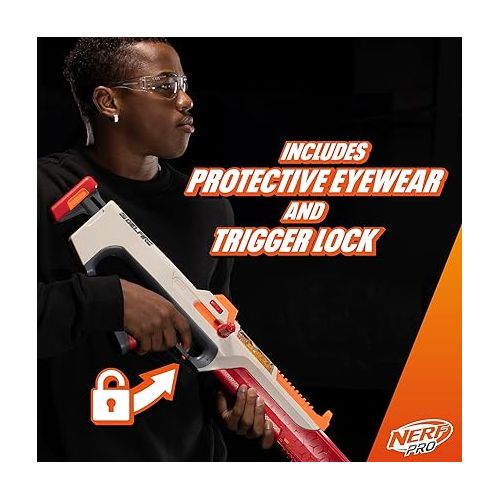 너프 Nerf Pro Gelfire Ghost Bolt Action Blaster, Removable Boost Barrel, 5000 Gel Rounds, 100 Round Integrated Hopper, Eyewear, Ages 14 & Up