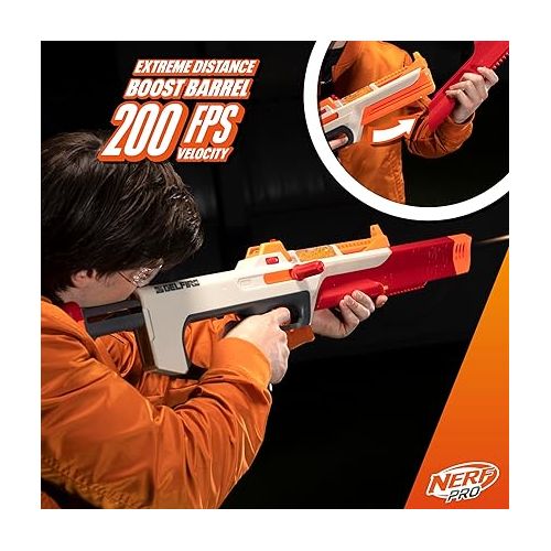 너프 Nerf Pro Gelfire Ghost Bolt Action Blaster, Removable Boost Barrel, 5000 Gel Rounds, 100 Round Integrated Hopper, Eyewear, Ages 14 & Up