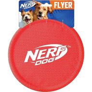 Nerf Dog Nylon Flyer Dog Toy, Flying Disc, Lightweight, Durable and Water Resistant, Great for Beach and Pool, 9 inch diameter, for Medium/Large Breeds, Single Unit, Red