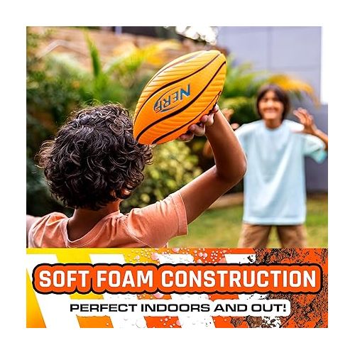 너프 Nerf Kids Foam Football - Spiral Grip Mini Soft Foam Football for Kids - Easy Grip Junior Football - 8.5