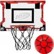 NERF Basketball Hoop Set - Pro Hoop Mini Hoop Set with Mini Basketball - Steel Rim Great for Dunking