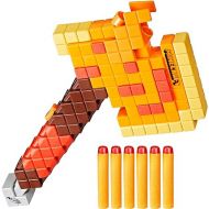 Nerf Minecraft Firebrand, Dart Blasting Axe, 6 Nerf Elite Foam Darts, Design Inspired by Minecraft Axe in The Game, Pull Down Priming, Minecraft Toys