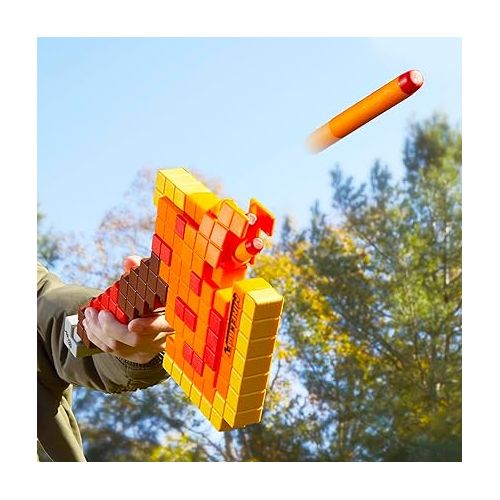 너프 Nerf Minecraft Firebrand, Dart Blasting Axe, 6 Nerf Elite Foam Darts, Design Inspired by Minecraft Axe in The Game, Pull Down Priming, Minecraft Toys