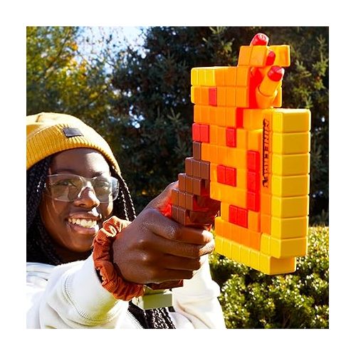 너프 Nerf Minecraft Firebrand, Dart Blasting Axe, 6 Nerf Elite Foam Darts, Design Inspired by Minecraft Axe in The Game, Pull Down Priming, Minecraft Toys