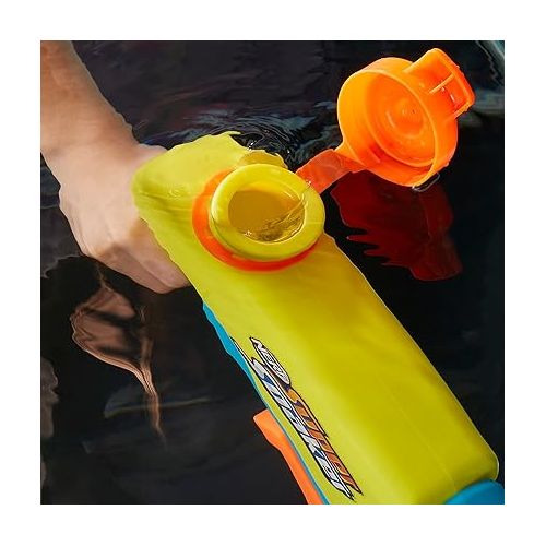 너프 NERF Super Soaker Wave Spray Water Blaster, Wild Wave Soakage, Nozzle Moves to Create Wavy Stream, Outdoor Games and Water Toys