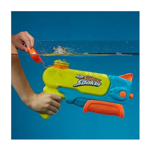 너프 NERF Super Soaker Wave Spray Water Blaster, Wild Wave Soakage, Nozzle Moves to Create Wavy Stream, Outdoor Games and Water Toys