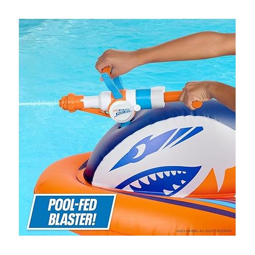 너프 NERF Super Soaker Stormforce Ride-On Racer - Inflatable Pool Float with Pool-Fed Mega Water Blaster