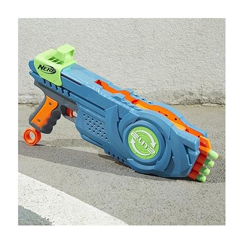 너프 NERF Elite 2.0 Flip-8 Blaster with 8-Dart Capacity, Multicolor, Unisex Kid Toy