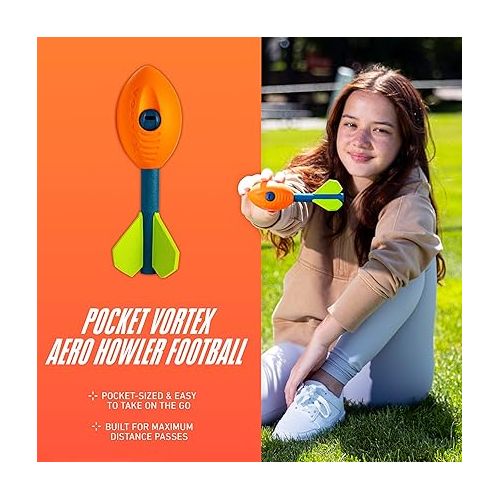 너프 NERF Vortex Mini Aero Howler Foam Football - NERF Soft Mini Vortex Football for Long-Distance Throws - Perfect for Pool + Beach Football - Kids Aero Howler Whistle Vortex Foam Ball