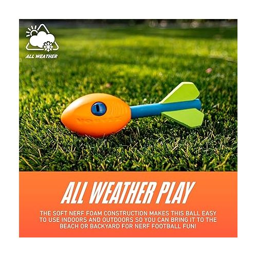 너프 NERF Vortex Mini Aero Howler Foam Football - NERF Soft Mini Vortex Football for Long-Distance Throws - Perfect for Pool + Beach Football - Kids Aero Howler Whistle Vortex Foam Ball