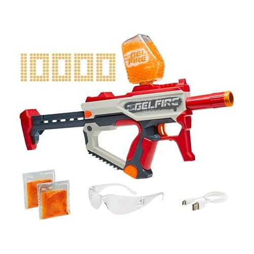 너프 Nerf Pro Gelfire Mythic Full Auto Blaster & 10,000 Gelfire Rounds, 800 Round Hopper, Rechargeable Battery, Eyewear, Ages 14 & Up