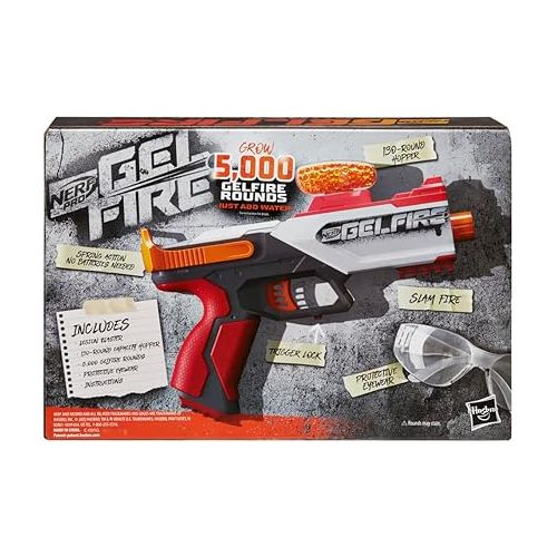 너프 Nerf Pro Gelfire Legion Spring Action Blaster, 5000 Rounds, 130 Hopper, Protective Eyewear, Slam Fire, Ages 14 & Up