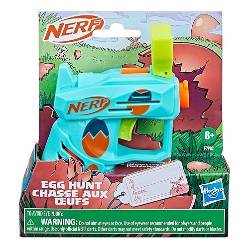 너프 Nerf Elite 2.0 Easter Egg Hunt Blaster, 2 Nerf Elite Darts, Pull to Prime, Spring Toy Foam Blaster for 8 Year Old Boys & Girls