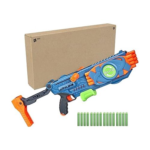 너프 Nerf Elite 2.0 Flipshots Flip-16 Blaster with 16 Dart Barrels That Flip to Double Your Firepower, 16-Dart Capacity, 16 Elite Darts