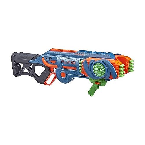 너프 Nerf Elite 2.0 Flipshots Flip-16 Blaster with 16 Dart Barrels That Flip to Double Your Firepower, 16-Dart Capacity, 16 Elite Darts