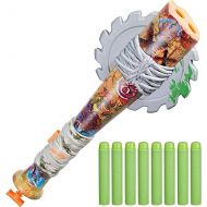 Nerf Zombie Strikeout Dart Blaster, 8 Nerf Elite Darts, Foam Blade, Pull Back Priming, Outdoor Games, Ages 8+