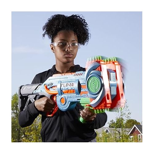 너프 NERF Elite 2.0 Flipshots Flip-32 Blaster with 32 Dart Barrels That Flip to Double Your Firepower, 32-Dart Capacity, 32 Nerf Elite Darts