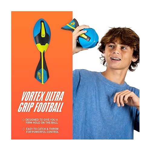 너프 Nerf Vortex Ultra Grip Football, Designed for Easy Catching, Howling Whistle Sound, Distance-Optimizing Tail, Water-Resistant, All-Weather Play