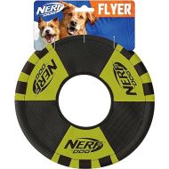 Nerf Dog Trackshot Toss and Tug Ring Dog Toy, Lightweight, Durable and Water Resistant, 9 Inches, For Medium/Large Breeds, Single Unit, Green/Black