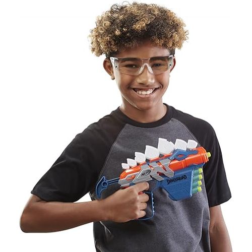 너프 Nerf DinoSquad Stego-Smash Dart Blaster, 5 Nerf Elite Darts, Kids Outdoor Toys, Dinosaur Toys for 8 Year Old Boys and Girls and Up, Stegosaurus Dinosaur Design