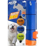 Nerf Dog 12in Blaster w/o Ball Clip 3 2in Squeak Tennis Balls - Opaque Blue/Orange/Gray and Orange and Blue and Green