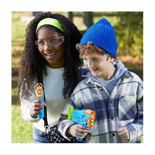 너프 NERF Elite Junior Racer Easy Play Dart Blaster, 4 Nerf Elite Darts, Nerf Blaster Outdoor Toys for 6 Year Old Boys & Girls & Up