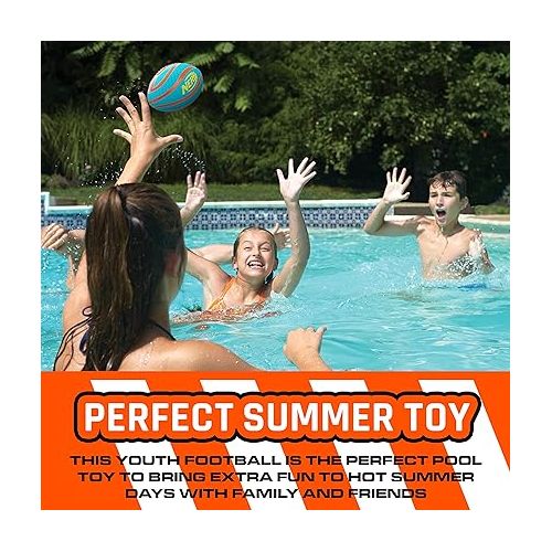 너프 NERF Pool + Beach Water Football - Tidal Toss Pool Football for Water Games - Perfect Pool Toy for Kids - Extra Grip Water-Filled Pool Football